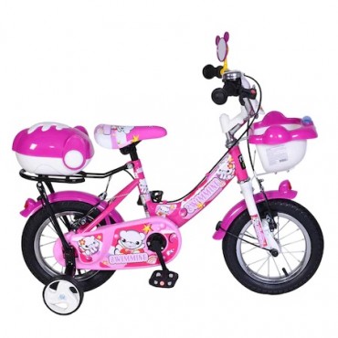 Bicicleta pentru copii cu roti ajutatoare 12 inch Pink 1282