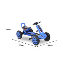 Kart cu pedale pentru copii Drift Moni roti plastic albastru 