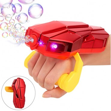 Lansator de jucarie pentru baloane de sapun Iron Man-Rosu