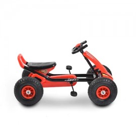 Kart cu pedale pentru copii Drift Moni roti plastic Rosu