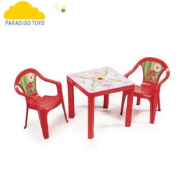 Set masa cu 2 scaune pentru copii Paradiso RED