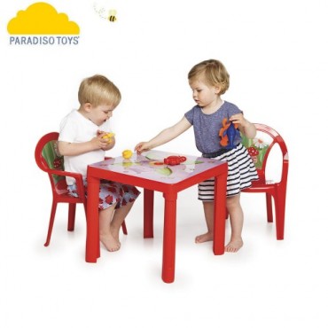 Set masa cu 2 scaune pentru copii Paradiso RED