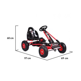 Kart cu pedale si roti gonflabile Top Racer Red