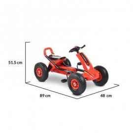 Kart cu pedale pentru copii Drift Moni roti plastic Rosu