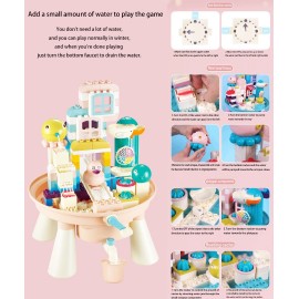 Masuta de joaca pentru copii cu apa si cuburi de construit Bricks-123 pcs