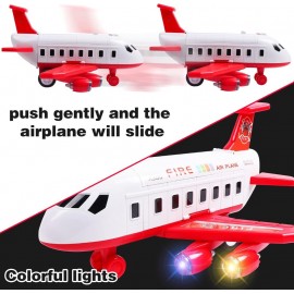 Avion cargo pentru copii simulator transport cu sunete si lumini Rosu