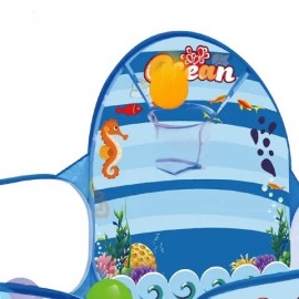 Piscina pentru copii cu cos de baschet si 50 de bile incluse Ocean